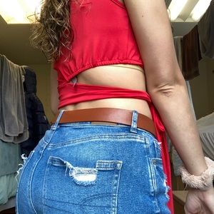 Red crop top